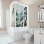 Elemental Natuur Feather Wave Mountain Pine Douchegordijn (In situ)