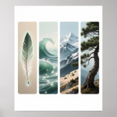 Elemental Natuur Feather Wave Mountain Pine Poster (Voorkant)