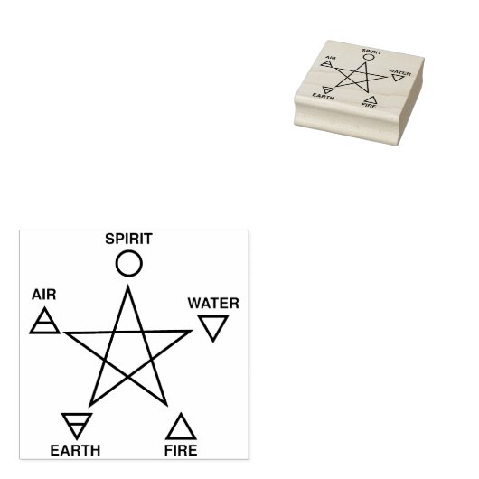 elemental pentagram art stamp rubberstempel (Gestempeld)