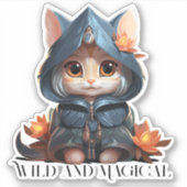 Elemental Sorceress Cat - "Wild en Magisch" Sticker (Voorkant)
