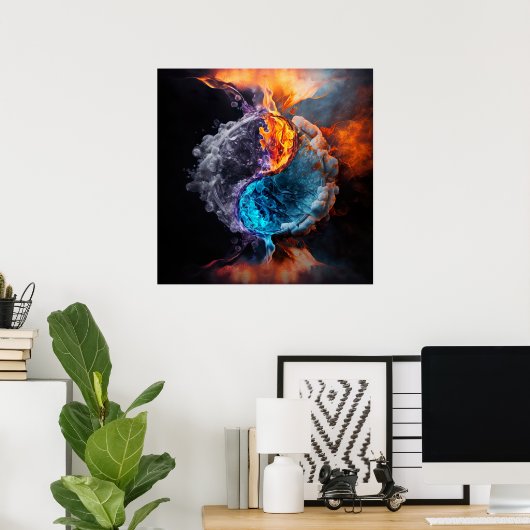 Elemental Yin Yang Poster (Thuiskantoor)