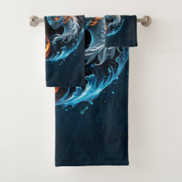 Elementale harmonie, yin en yang van de natuur. bad handdoek