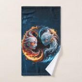 Elementale harmonie, yin en yang van de natuur. bad handdoek (Handdoek)