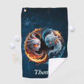 Elementale harmonie, yin en yang van de natuur. golfhanddoek (Insitu)