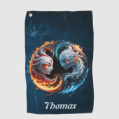 Elementale harmonie, yin en yang van de natuur. golfhanddoek (Voorkant)