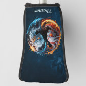 Elementale harmonie, yin en yang van de natuur. golfheadcover (Draai 90)