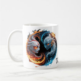 Elementale harmonie, yin en yang van de natuur. koffiemok