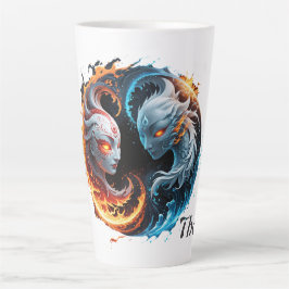 Elementale harmonie, yin en yang van de natuur. latte mok