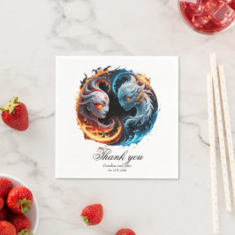Elementale harmonie, yin en yang van de natuur. servet