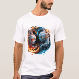 Elementale harmonie, yin en yang van de natuur. t-shirt