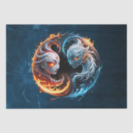 Elementale harmonie, yin en yang van de natuur. tissuepapier