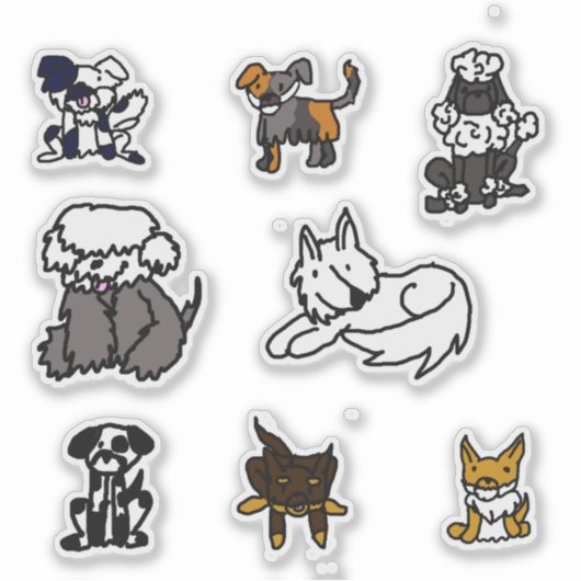 Elementale honden stickers (Voorkant)