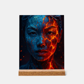 Elementare Schönheit – Eis und Glut Acryl Bord