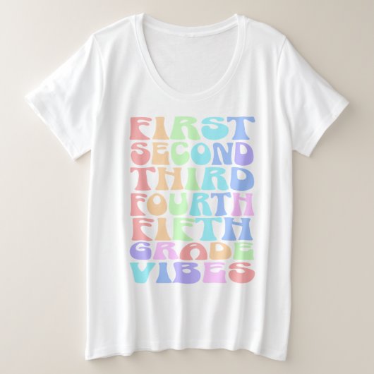 Elementary Grade Vibes Teacher Shirt - Eerste dag (Design voorkant)