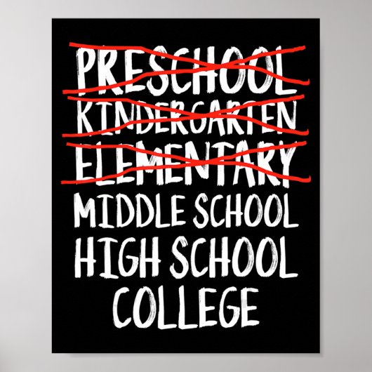 Elementary Graduation Gift Middle Schback to s Poster (Voorkant)