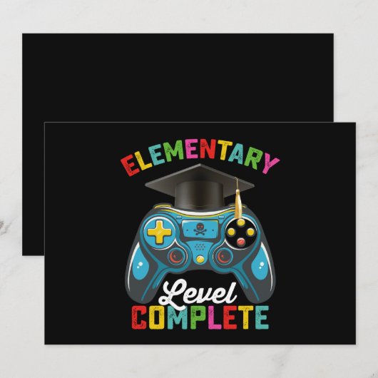 Elementary Level, een complete gamer voor Afstuder Kaart (Voorkant / Achterkant)