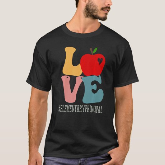 Elementary Principal Liefde Apple Groovy Leuk Teru T-shirt (Voorkant)