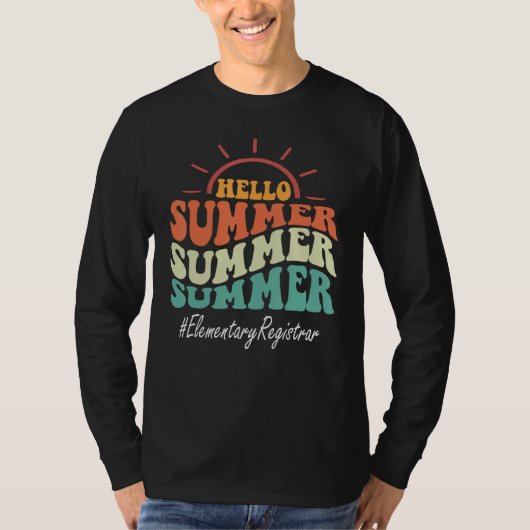 Elementary Registrar Groovy Last Day Of School Hel T-shirt (Voorkant)