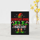 Elementary School Elf Squad Xmas Elf Hat Scute Ss  Kaart (Gele Bloem)