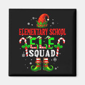 Elementary School Elf Squad Xmas Elf Hat Scute Ss Magneet (Voorkant)
