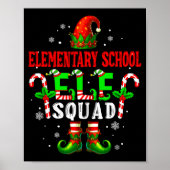 Elementary School Elf Squad Xmas Elf Hat Scute Ss  Poster (Voorkant)
