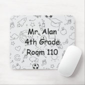 Elementary School gepersonaliseerde leraar desk Muismat (Met muis)