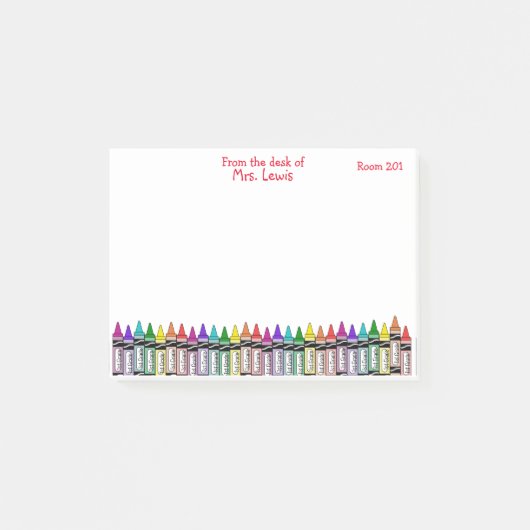 Elementary School leraar Custom Kleurrijke kleurpo Post-it® Notes (Voorkant)