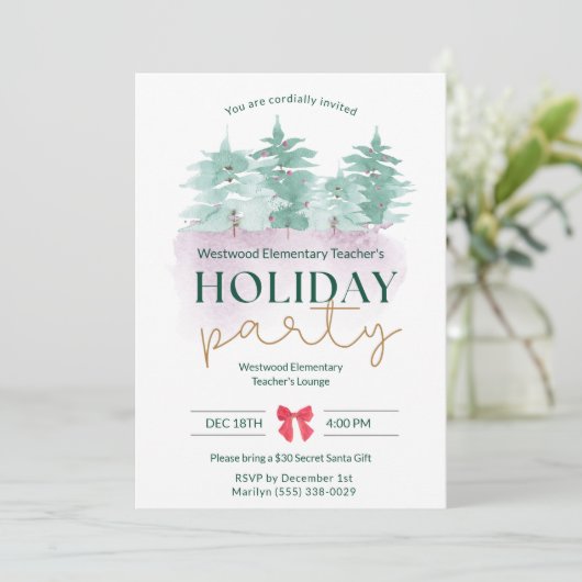 Elementary School leraar Kerstfeest Kaart (Staand voorkant)