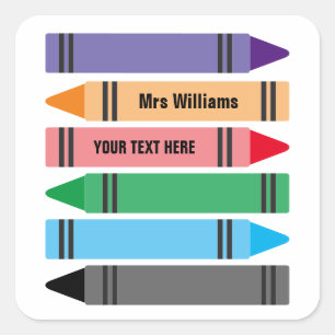 Elementary school leraar kleurrijke krijt stickers