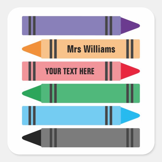 Elementary school leraar kleurrijke krijt stickers (Voorkant)