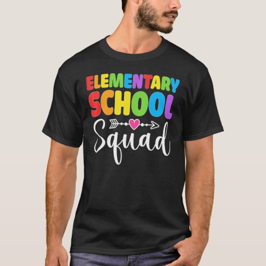 Elementary School Squad Teacher Student Team Back  T-shirt (Voorkant)