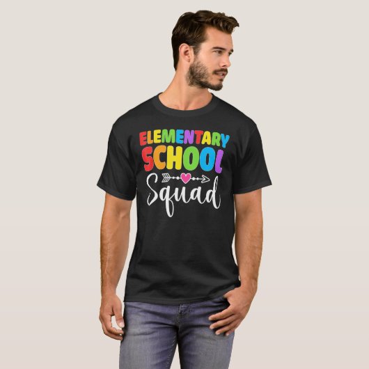 Elementary School Squad Teacher Student Team Back T-shirt (Voorkant volledig)