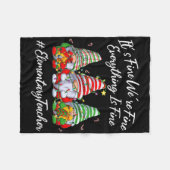Elementary Teacher Crew Alles is Fijn Kerstfeest Fleece Deken (Voorkant (Horizontaal))