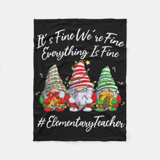 Elementary Teacher Crew Alles is Fijn Kerstfeest Fleece Deken (Voorkant)