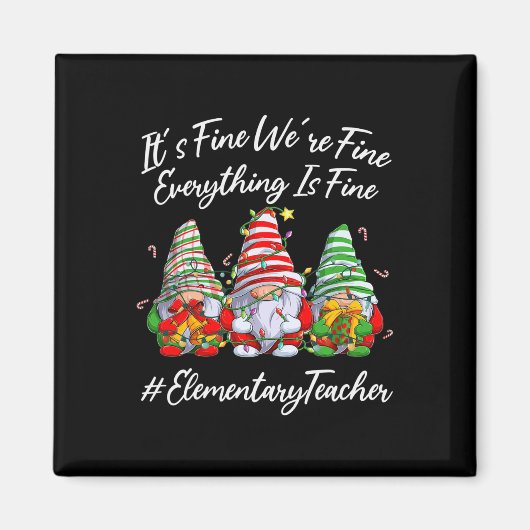 Elementary Teacher Crew Alles is Fijn Kerstfeest Magneet (Voorkant)