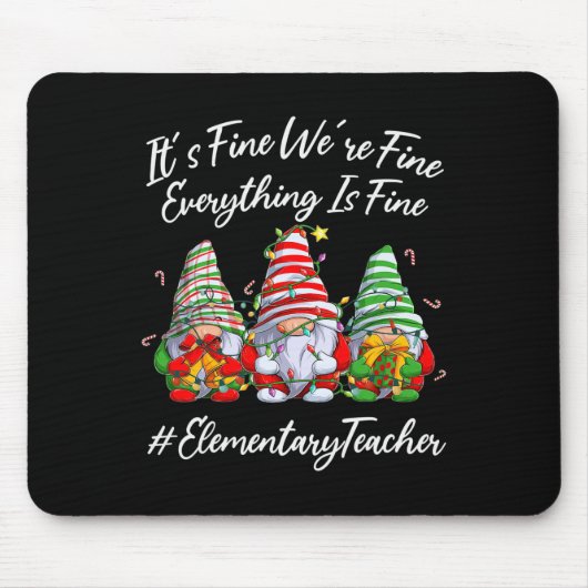 Elementary Teacher Crew Alles is Fijn Kerstfeest Muismat (Voorkant)