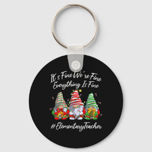 Elementary Teacher Crew Alles is Fijn Kerstfeest Sleutelhanger