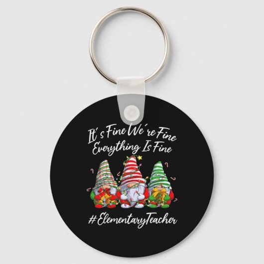 Elementary Teacher Crew Alles is Fijn Kerstfeest Sleutelhanger (Voorkant)