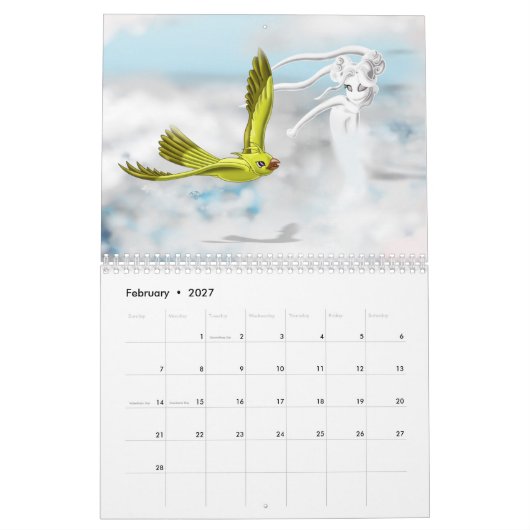 Elementen 2027 kalender (Feb 2027)