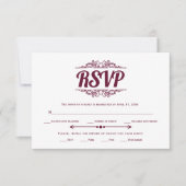  elementen bordeaux typografie RSVP-kaart RSVP Kaartje (Voorkant)