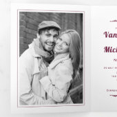 elementen, Bourgondische typografie bruiloft Drieluik Uitnodiging (Binnenzijde eerst)