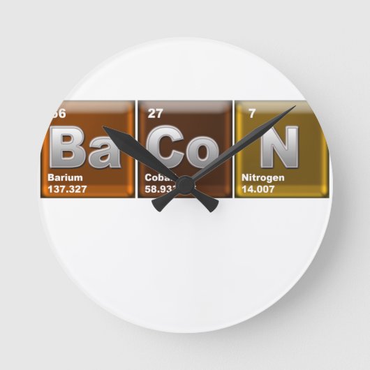 Elementen die "BACON" spelling Ronde Klok (Voorkant)