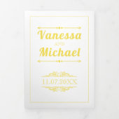 elementen en gele typografie bruiloft drieluik uitnodiging (Cover)