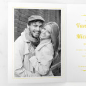 elementen en gele typografie bruiloft drieluik uitnodiging (Binnenzijde eerst)