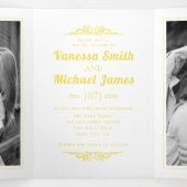 elementen en gele typografie bruiloft drieluik uitnodiging (Binnenkant midden)