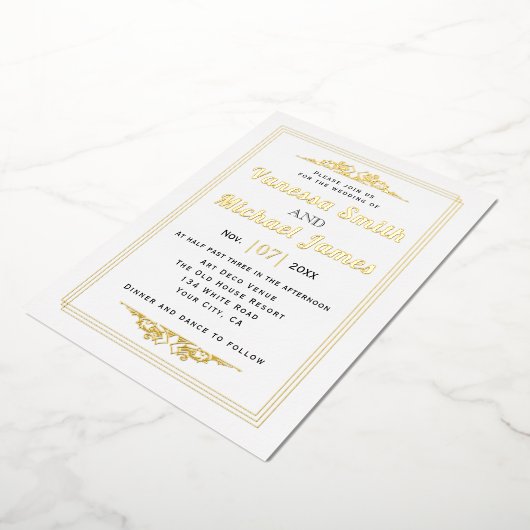  elementen en trouwgoud voor typografie folie uitnodiging (Gedraaid)