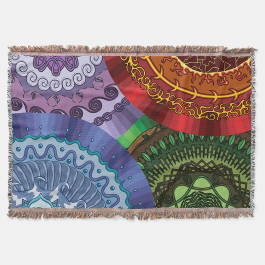 Elementen Mandalas Throw Blanket Deken (Voorkant)