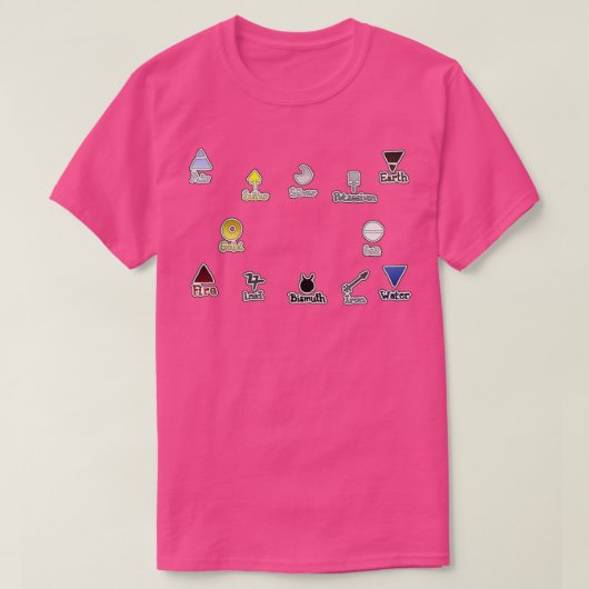 Elementen met basische alchemie t-shirt (Design voorkant)