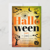 elementen oranje volwassen Halloween feest Kaart (Voorkant)