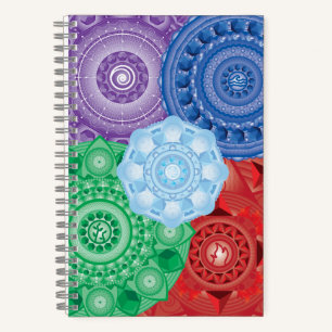 Elementen/Platonische slangen Mandala Collage note Notitieboek